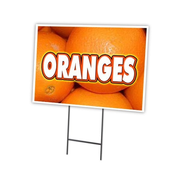 Signmission Oranges Yard Sign & Stake outdoor plastic coroplast window, C-1216-DS-Oranges C-1216-DS-Oranges - main